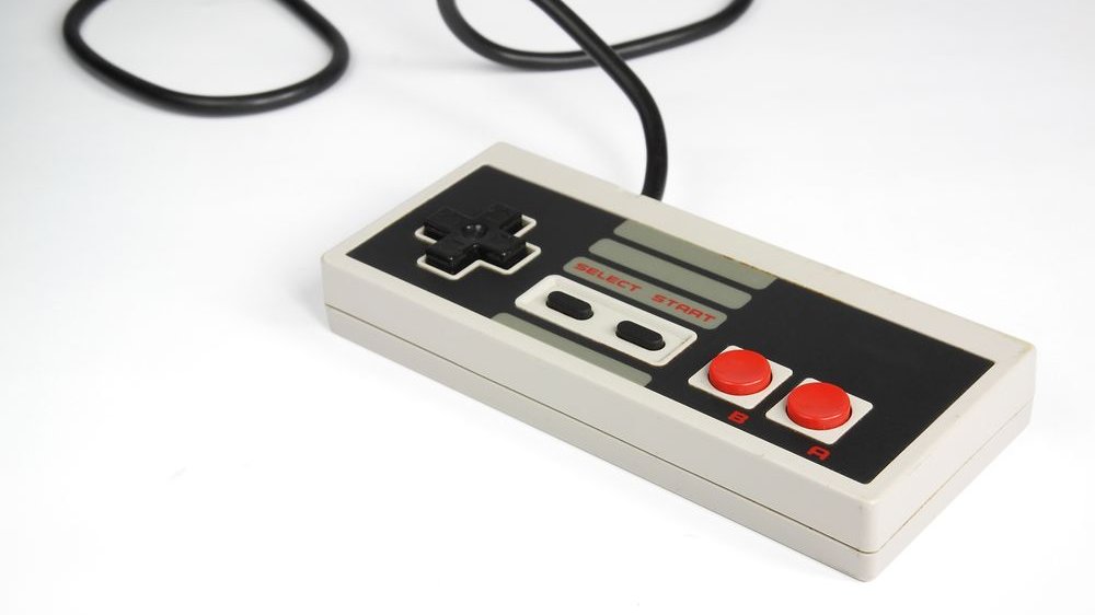 A controller from the NES console, which was released in 1985.