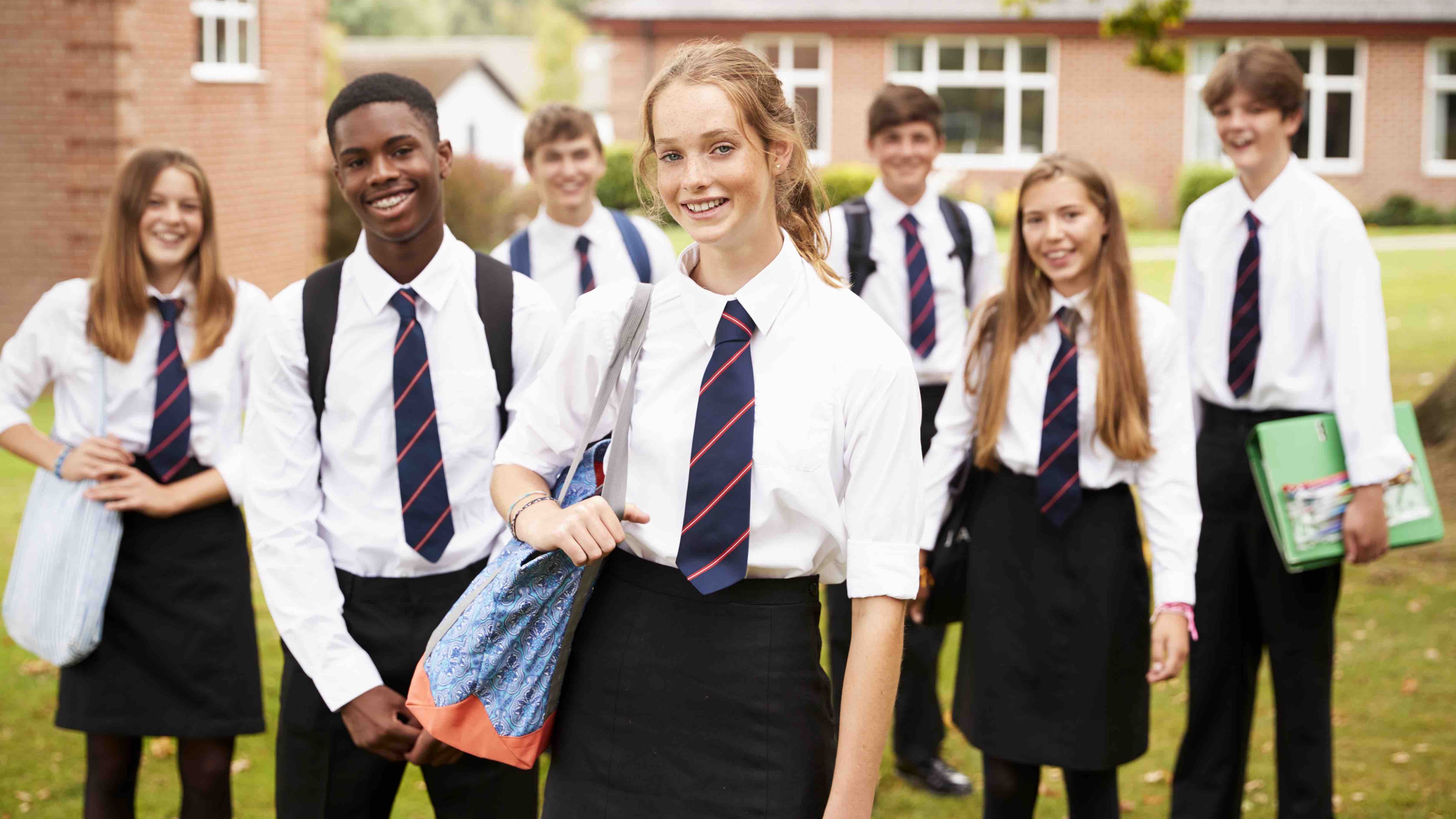 Kids in their uniforms.