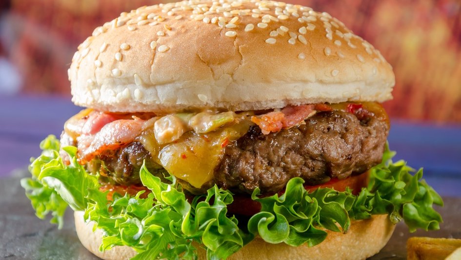 A juicy burger is a classic example of American food.